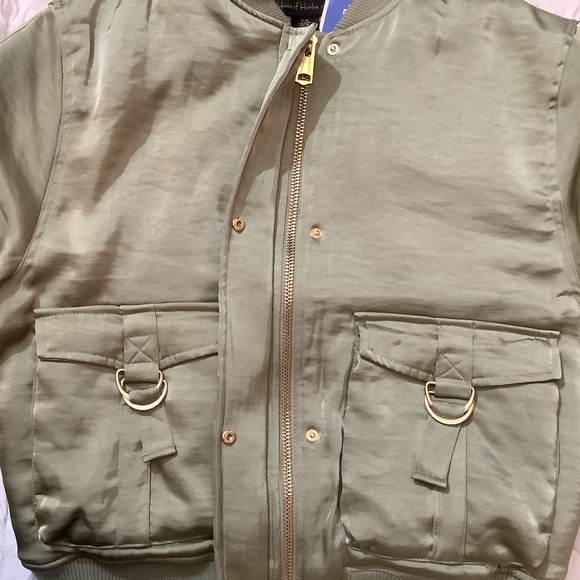 NWT House of Harlow 1960 bomber jacket olive/army green - Picture 8 of 14